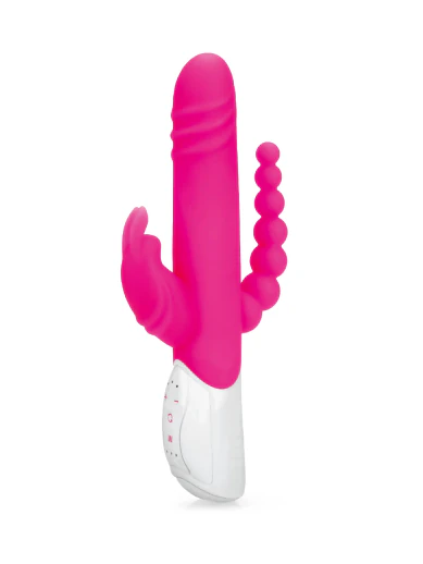 Rabbit Essentials Double Penetration Vibrator with Rotating Shaft